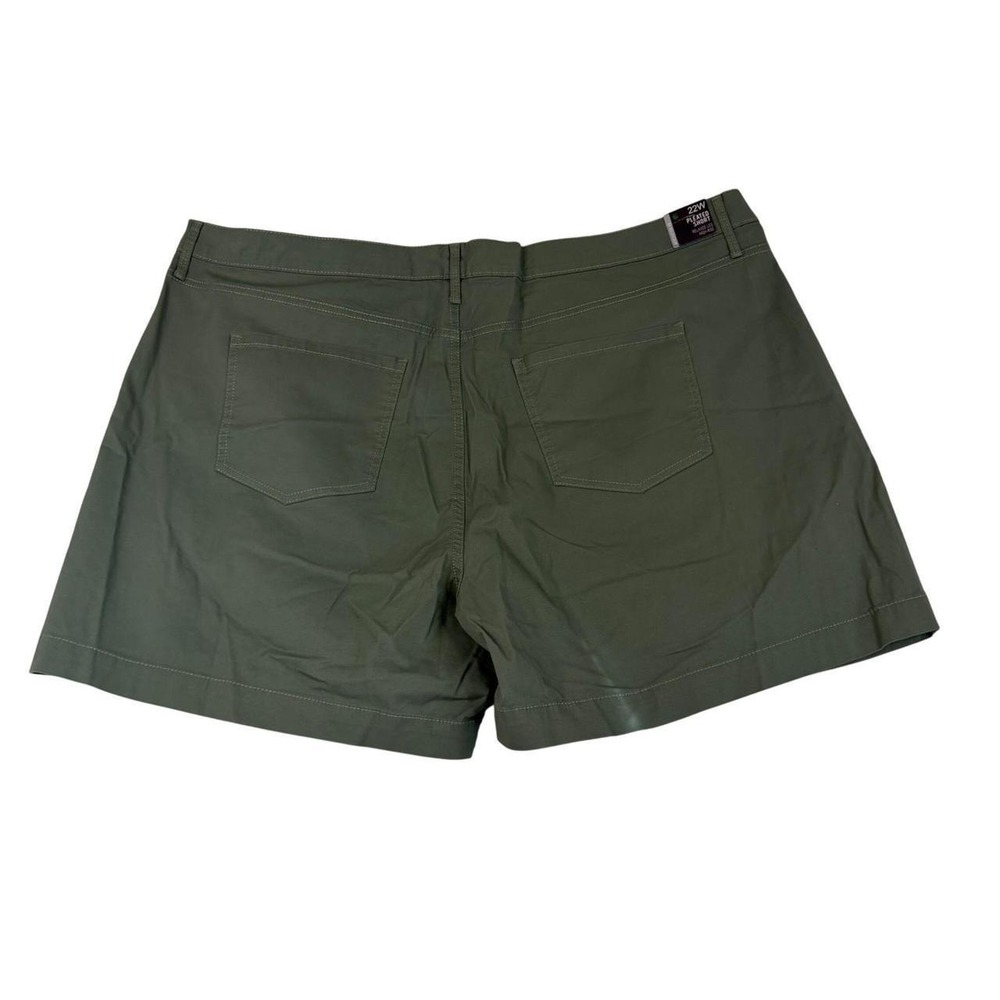 Gloria Vanderbilt Womens 22W Olive Green Pleated Shorts High Rise Relaxed Leg